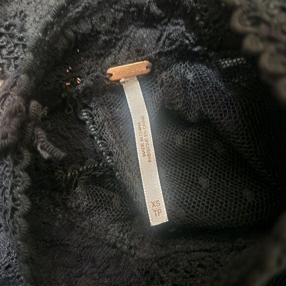 Free People Karlton Black Lace 3/4 Sleeve Backless Mini Dress XS - Picture 10 of 12